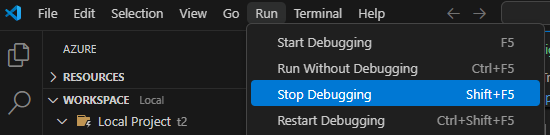 Stop Debugging